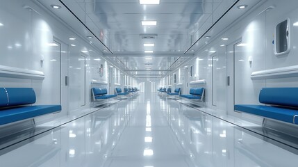 Sterile Corridor in a Futuristic Hospital