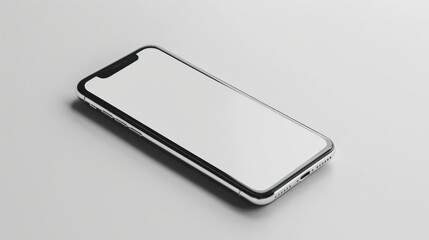 A black smartphone featuring a glowing white screen rests on a white surface, highlighting the device's modern aesthetic and the contrast between technology and simplicity.