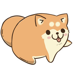 A cartoon illustration of adorable dog. shiba inu
