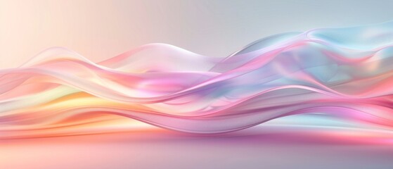 Fototapeta premium A serene abstract wave captures a blend of soft colors and fluid forms, perfect for backgrounds and artistic designs.