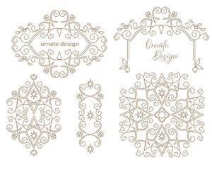 Vector set ornamental decorative frame