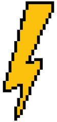 Pixel Style Lightning Bolt Icon . Vector