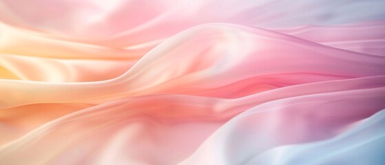 Obraz premium A soft, flowing fabric in pastel hues, creating a serene and dreamy atmosphere perfect for backgrounds and textures.