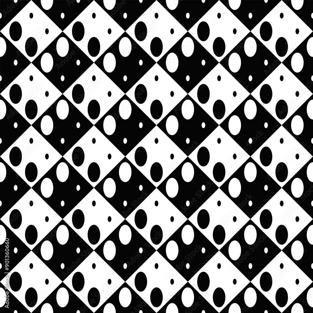 Poster seamless ellipse pattern background - monochrome vector graphic design from oval shapes
