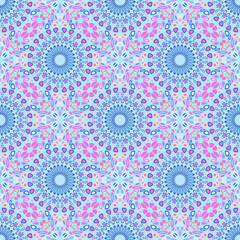 Mandala garden pattern background - seamless geometric abstract spiritual oriental floral vector art design