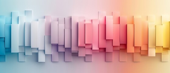Naklejka premium A stunning abstract background featuring layered colorful blocks, blending hues of blue, pink, and orange for a modern aesthetic.