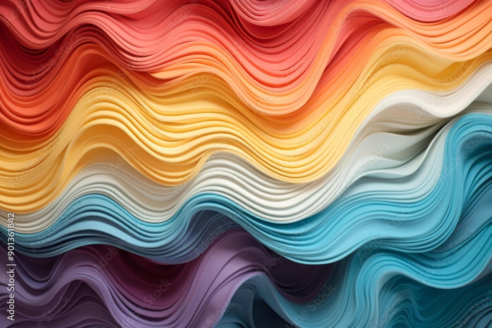 Aufkleber vibrant and modern abstract colorful wavy background with seamless pattern and fluid motion for tren