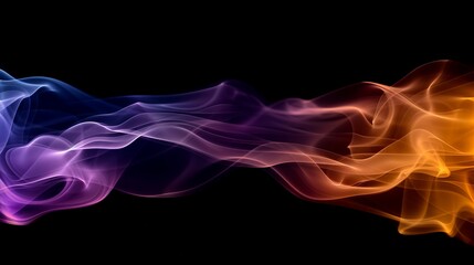 Obraz premium Colorful smoke of a joss stick on an abstract background