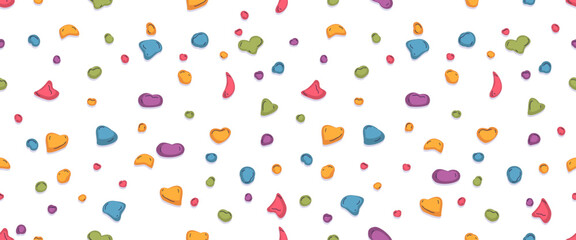 Climbing wall. Indoor bouldering gym rock climb holds and grips seamless repeating pattern for climber competition mountaineering extreme sport club, classy vector illustration © ssstocker
