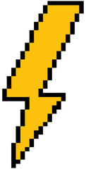 Fototapeta premium Pixel Style Lightning Bolt Icon . Vector