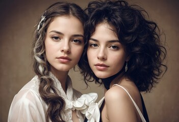 Obraz premium portrait of two women