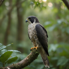 Fototapeta premium a bird that is sitting on a branch in the woods