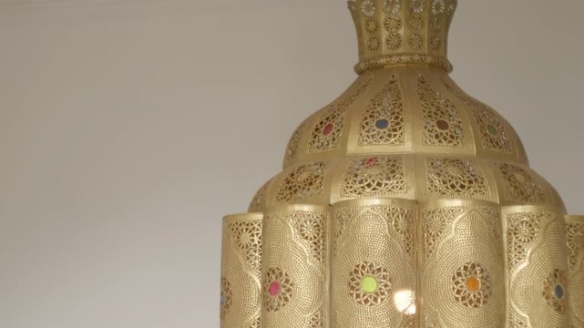 Traditional Moroccan Lamp, Interior Design of Authentic Riad Tilt Down