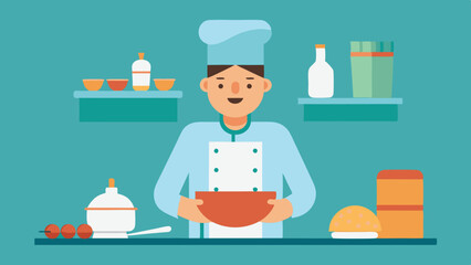 A man Baking something vector illustration