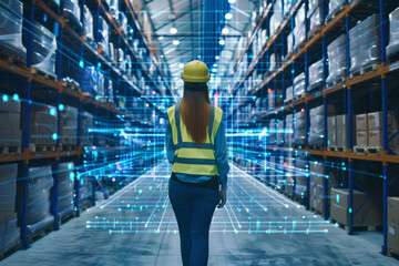 Modern warehouse. Abstract concept of a modern technological warehouse.