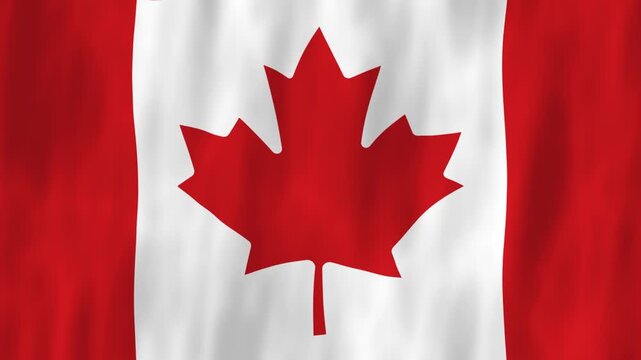 Canada flag country animation 3D symbol design waving in wind movement national patriotism world culture emblem banner North America red white