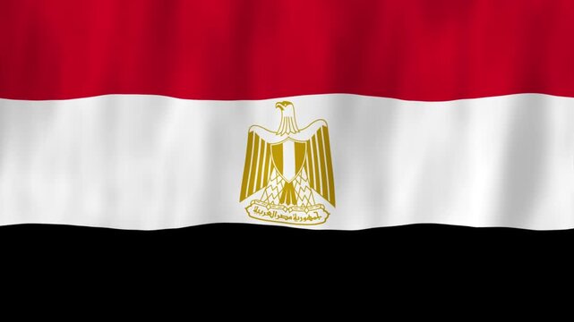 Egypt flag country animation 3D symbol design waving in wind movement national patriotism world culture emblem banner Asia Middle East red white black