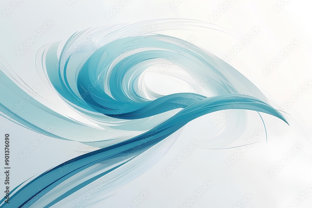 Poster abstract blue swirl: a captivating abstract design with a dynamic swirl of blue lines against a whit