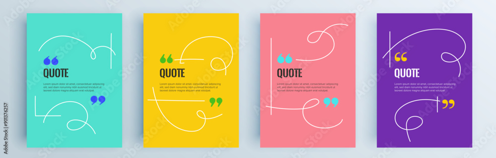 Aufkleber quote frames blank templates set. text in brackets, citation empty speech bubbles, quote bubbles. te