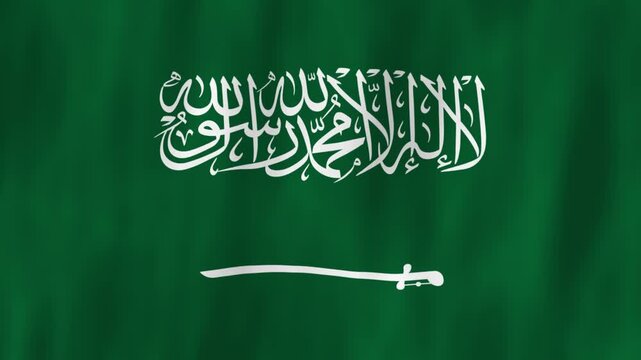 Saudi Arabia West Asia Middle East flag country animation 3D symbol design waving in wind movement national patriotism world culture emblem banner white green