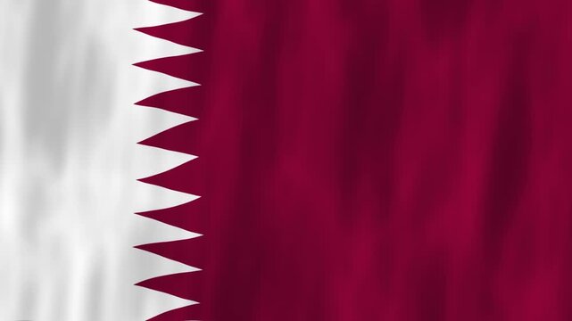 Qatar West Asia Middle East flag country animation 3D symbol design waving in wind movement national patriotism world culture emblem banner white maroon