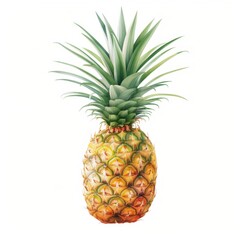 Obraz premium A watercolor style illustration of a pineapple with detailed texture