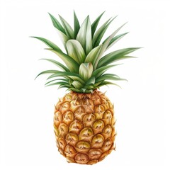 Fototapeta premium A watercolor style illustration of a pineapple with detailed texture