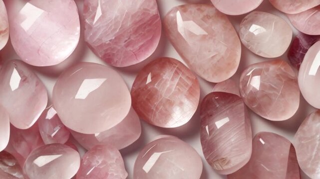 rose quartz oval video, AI generated	