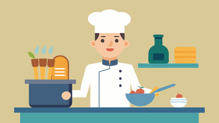  A man Cooking something vector illustration