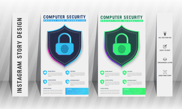 cyber security instagram story design template