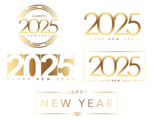 Set of 2025 Happy New Year Design