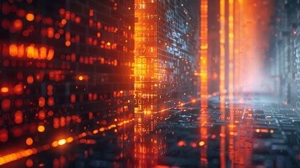 Naklejka premium firewall represented as a high-tech barrier