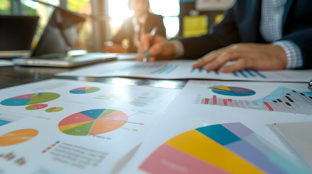 Business Presentation with Venn Diagram on Project Phases. Generative Ai.