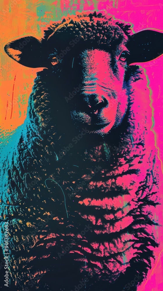 Poster sheep livestock person animal.