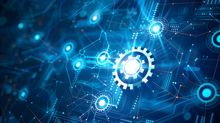 Obraz premium Business Technology Data integration concept on abstract background. Generative Ai.