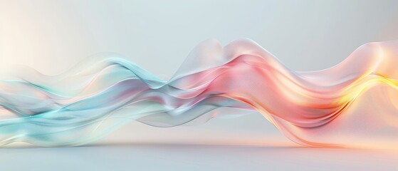 Soft flowing abstract waves in pastel colors create a serene and modern backdrop, perfect for artistic and creative projects.