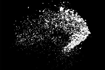 Snow effects. Water splash on black background. Dust overlay effect. White spray texture. Abstract explosion. Vector illustration, EPS 10.