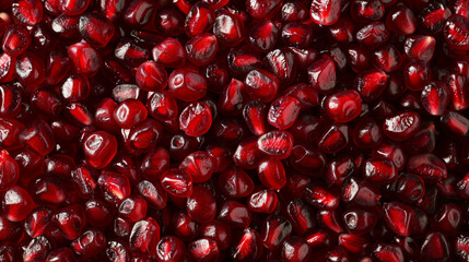 A seamless background pattern featuring pomegranate garnet fruits. 