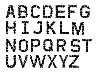 Random dot uppercase alphabet letters