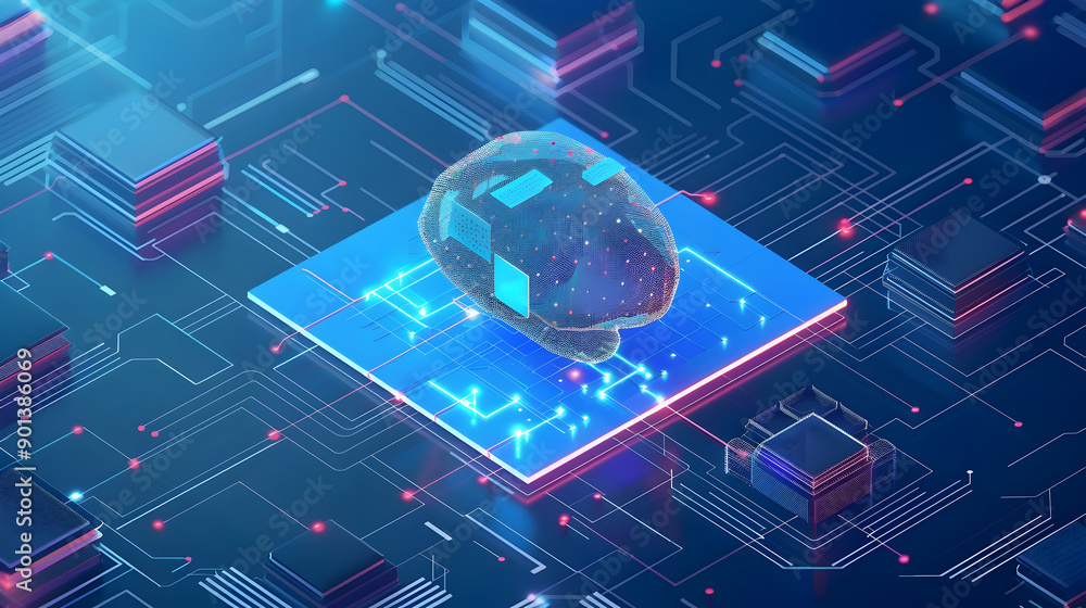 Aufkleber concept technology background,machine learning, data exchange, deep learning. generative ai.