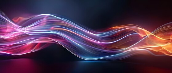 Vibrant light waves flow gracefully, creating a dynamic and colorful abstract background for your creative projects.