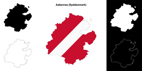 Aabenraa municipality outline map set