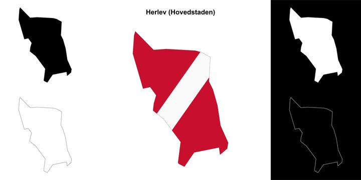 Herlev municipality outline map set
