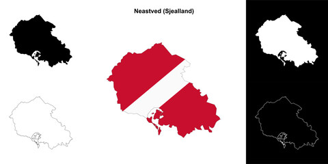 Fototapeta premium Neastved municipality outline map set