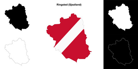 Fototapeta premium Ringsted municipality outline map set
