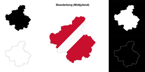 Fototapeta premium Skanderborg municipality outline map set