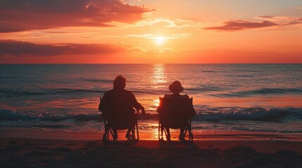 Obraz premium family members reminiscing about their favorite sunset memories shared together on vacations and special occasions.