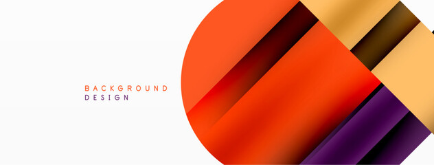 Geometric diagonal line and circle shape, wide abstract background