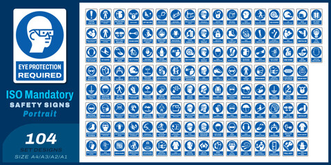 104 set ISO mandatory safety signs V62 size a4/a3/a2/a1	
