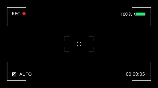 Camera Screen Play Record Overlay with Alpha Channel, transparan background, DSLR frame 
